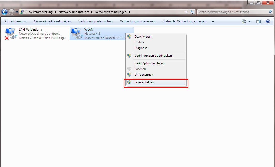 Windows Vista / Windows 7 - IPv4 Adresse zurücksetzen