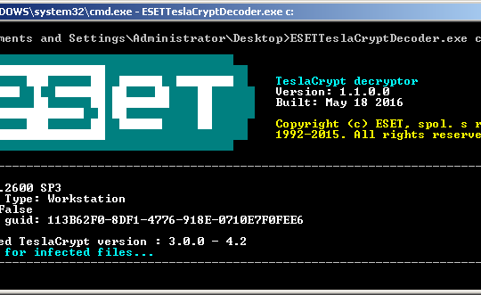 Eset TeslaCrypt Virenentfernung